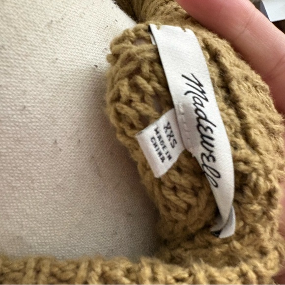 MADEWELL Knit Shirttail Cardigan Sweater In Color Dark Khaki Size XXS - Picture 6 of 10
